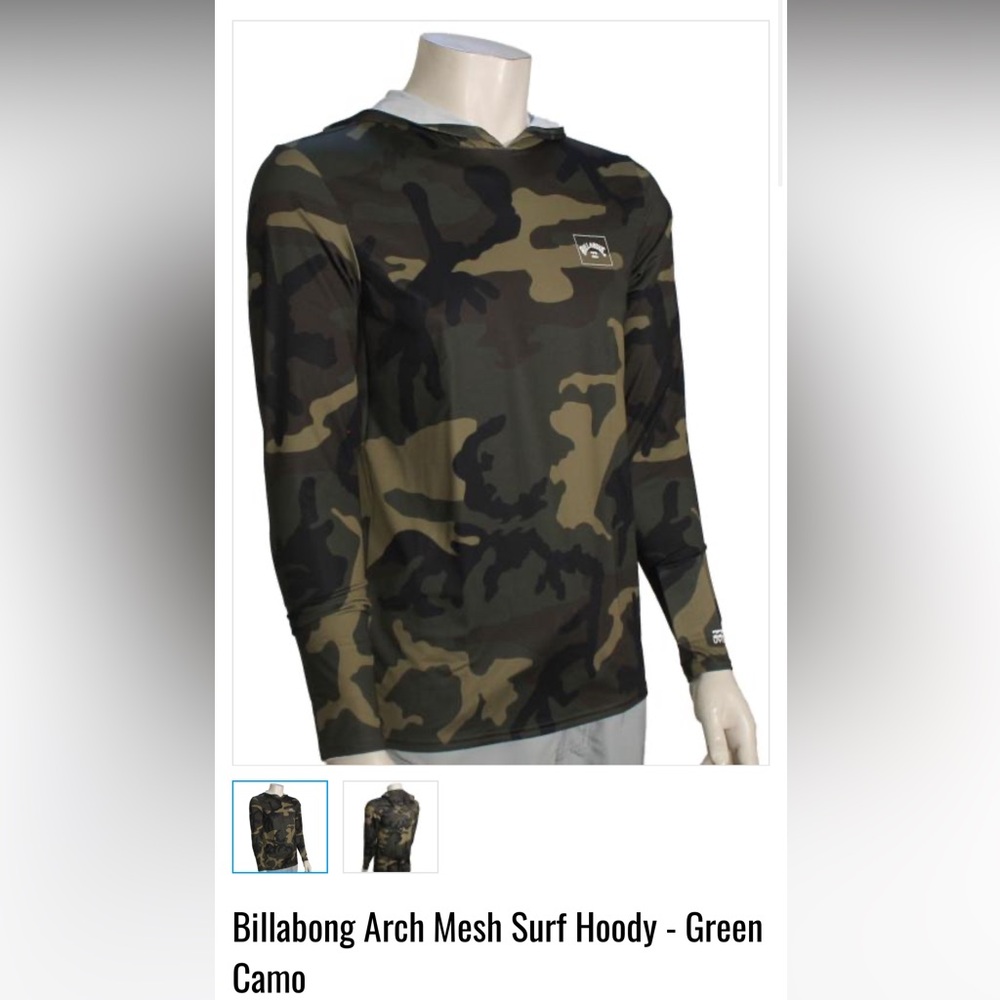 Billabong Arch Mesh Surf Hoody - Green Camo